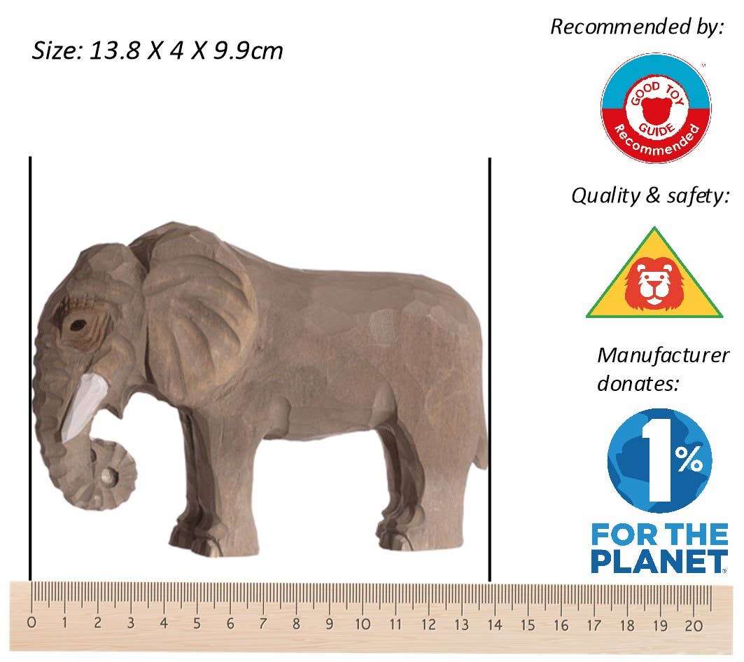 Wudimals® Wooden Elephant Animal Toy