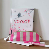 Thumbnail for PENCIL CASE GASTON STRIPES NEON PINK