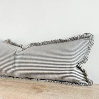 Thumbnail for Darcy Cotton Bolster Cushion  80x30 -  Navy & Cream