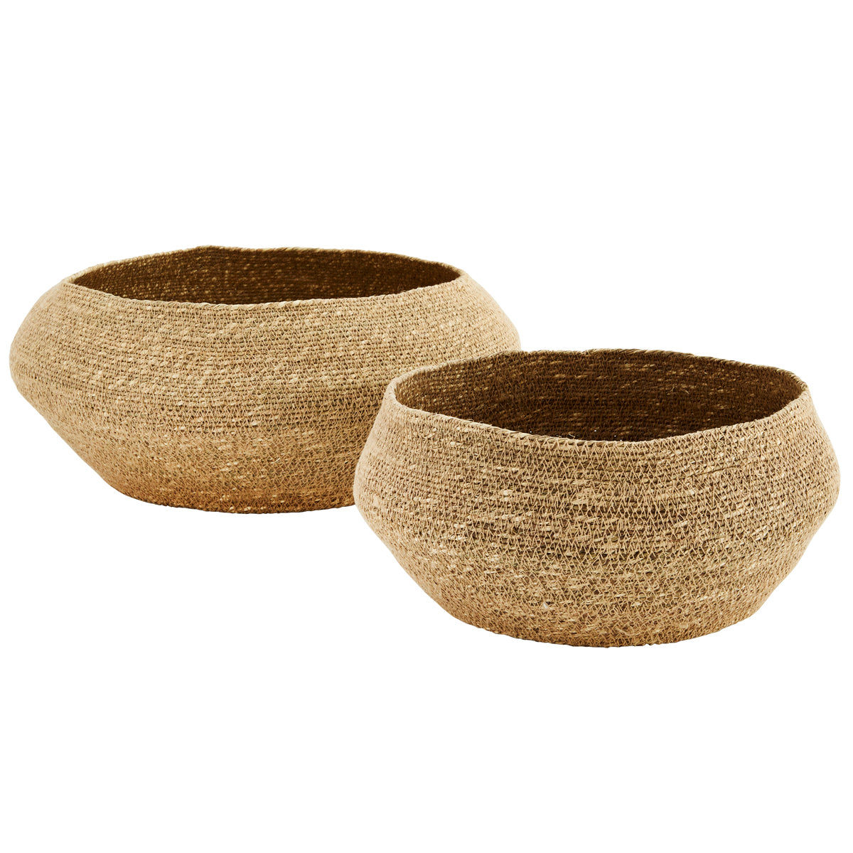 madam stoltz Seagrass baskets With Stitching set of two