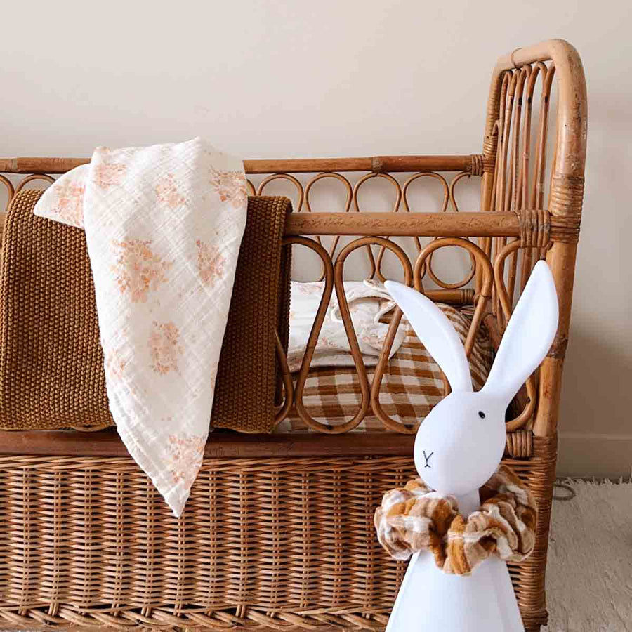 BIANCA SWADDLE GINGHAM CARAMEL: VICHY / L 110*110