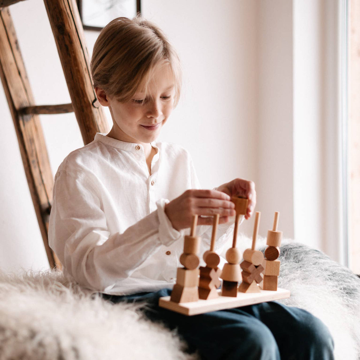 Stacking Montessori Toy Natural