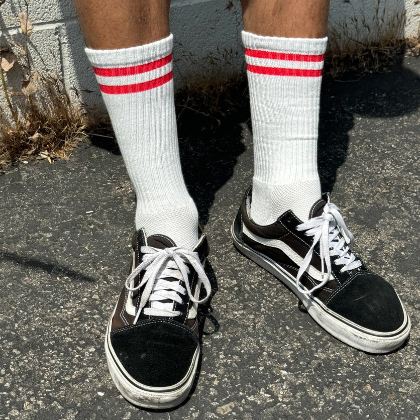 Extended Boyfriend Socks: Clean White