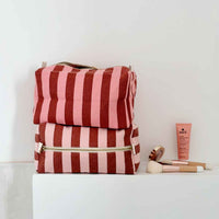Thumbnail for VIC TOILETRY BAG STRPES BRICK / PINK