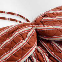 Thumbnail for Cacao pop stripe quilted bow