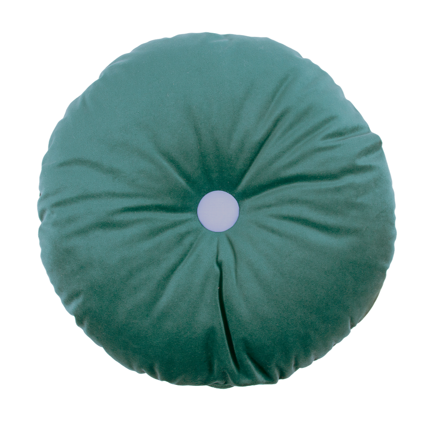 Velvet Round Cushion Jungle Green