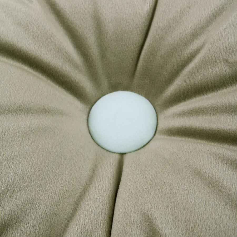 Velvet Round Cushion Olive Green