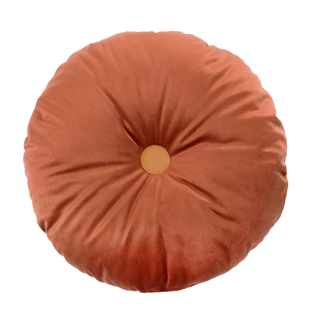 Velvet Round Cushion Wild Brown