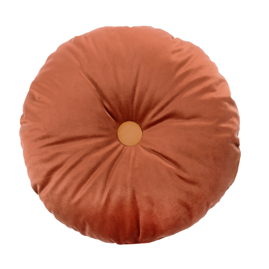 Velvet Round Cushion Wild Brown