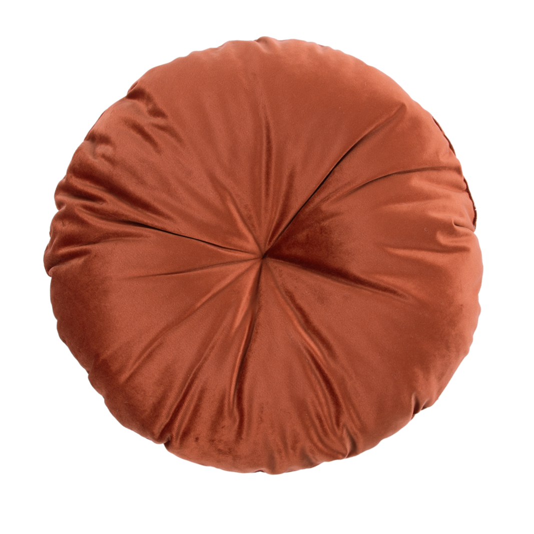 Velvet Round Cushion Wild Brown