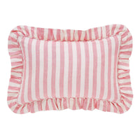 Thumbnail for Candy stripe frill cushion, peony