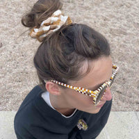 Thumbnail for SCRUNCHIE GINGHAM CARAMEL
