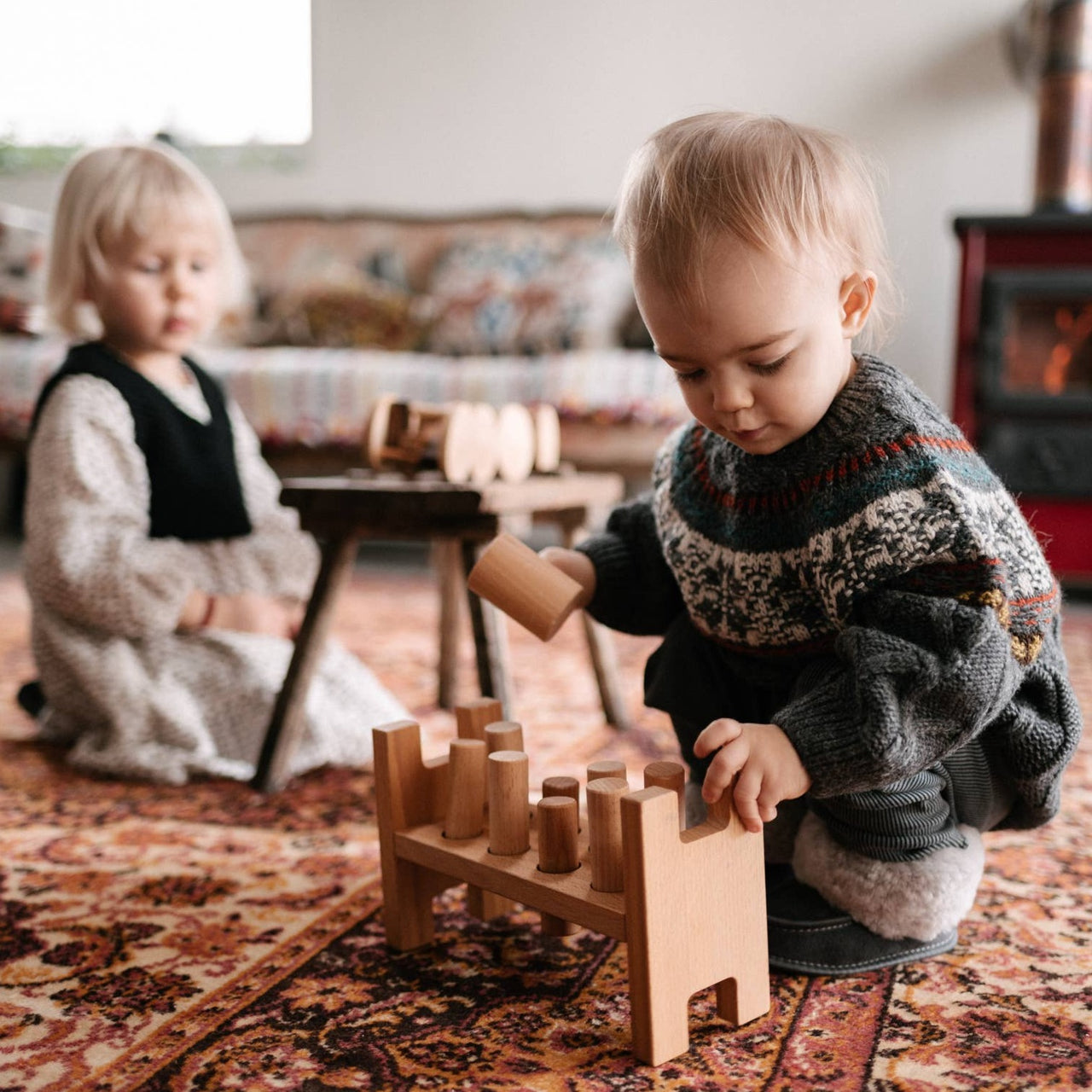 Pound-A-Peg Montessori  toy Natural