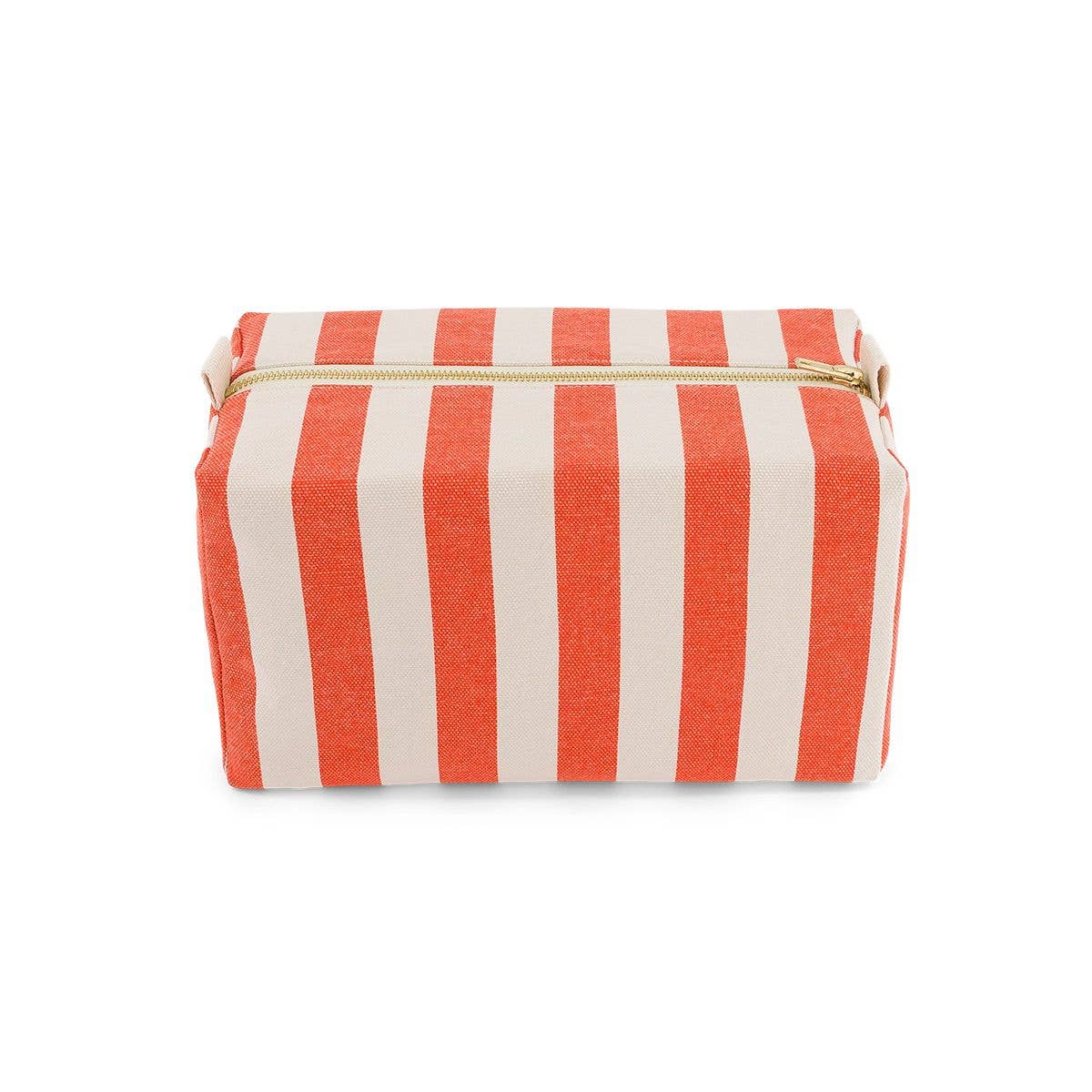 VIC TOILETRY BAG STRIPES GREIGE / TOMATO