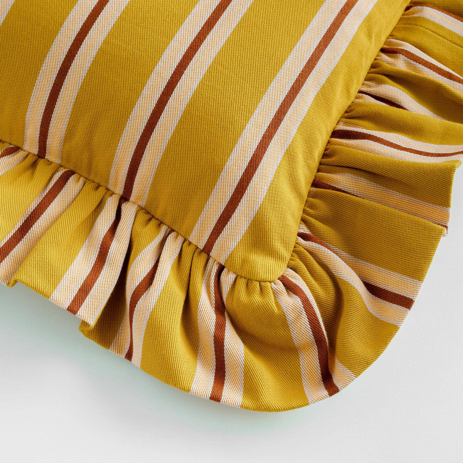 Turmeric pop stripe cushion