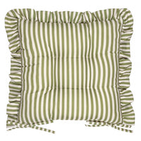 Thumbnail for Millie Ruffle 2 Pack Indoor/Outdoor Seat Pads Green: Green / 40 x 40cm