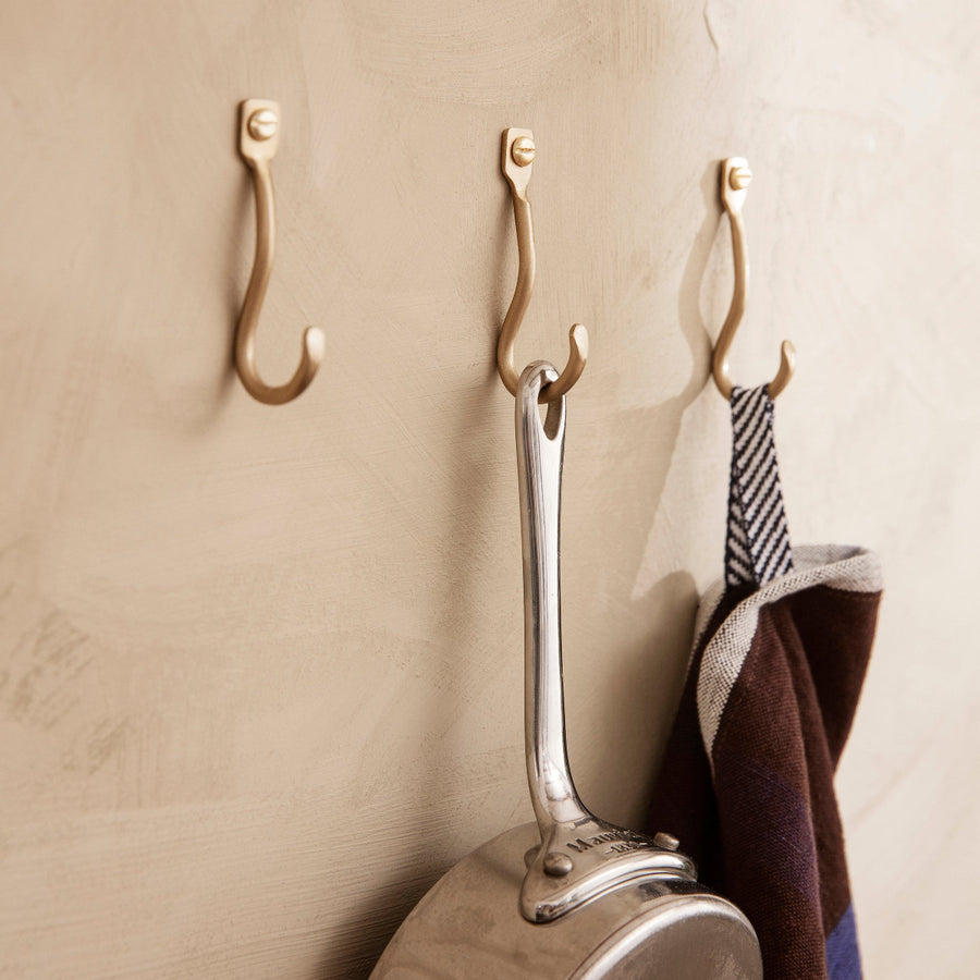 Curvature Hooks - Set of 3 - Brass