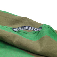 Thumbnail for Green and brown fabric tea towel with a striped handle on a white background