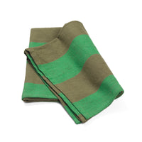 Thumbnail for Green and brown striped tea towel on a white background