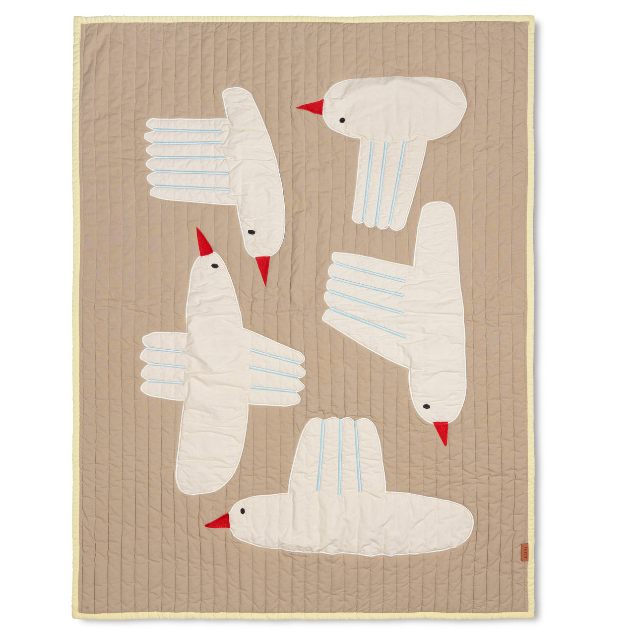 Bird Quilted Blanket - Sand