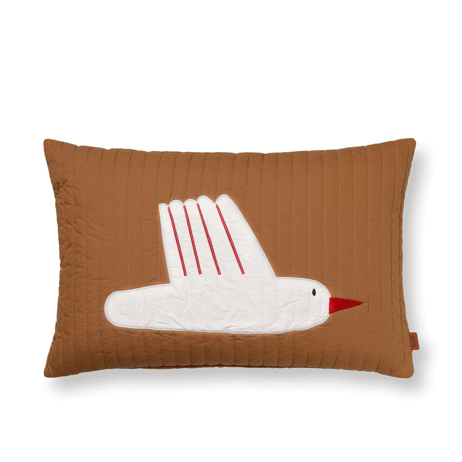 Bird Quilted Cushion Rectangular - Sugar Kelp