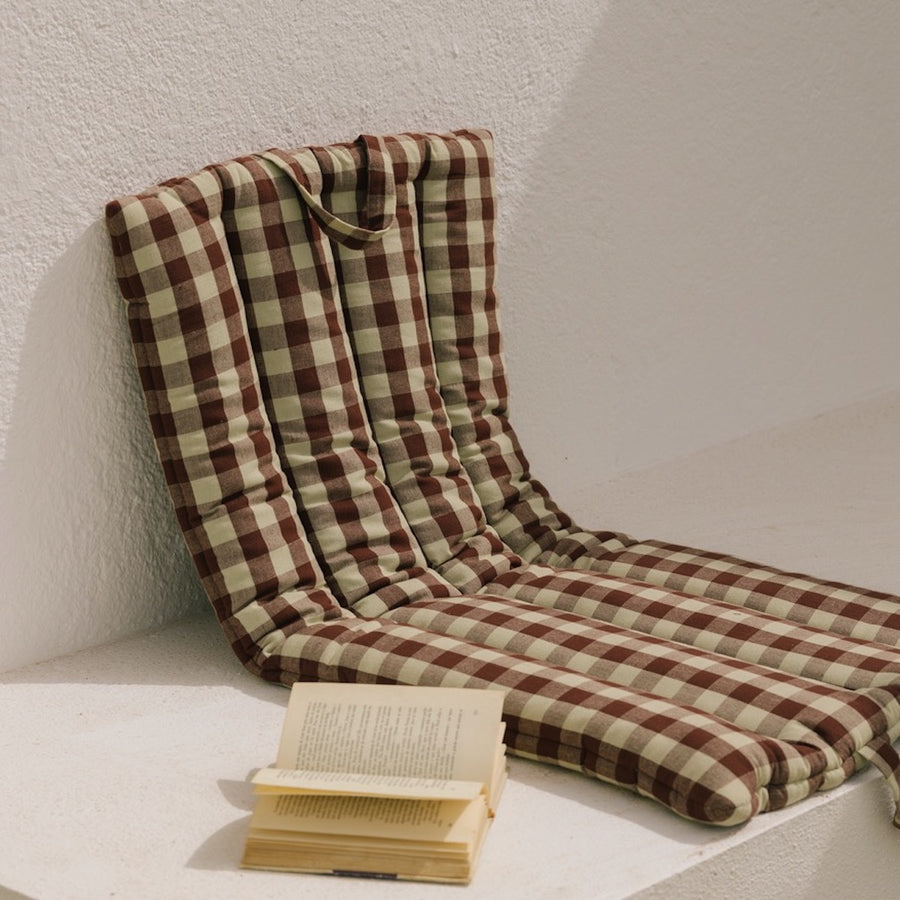 Bothy Check Folding Mat - Cinnamon/Green