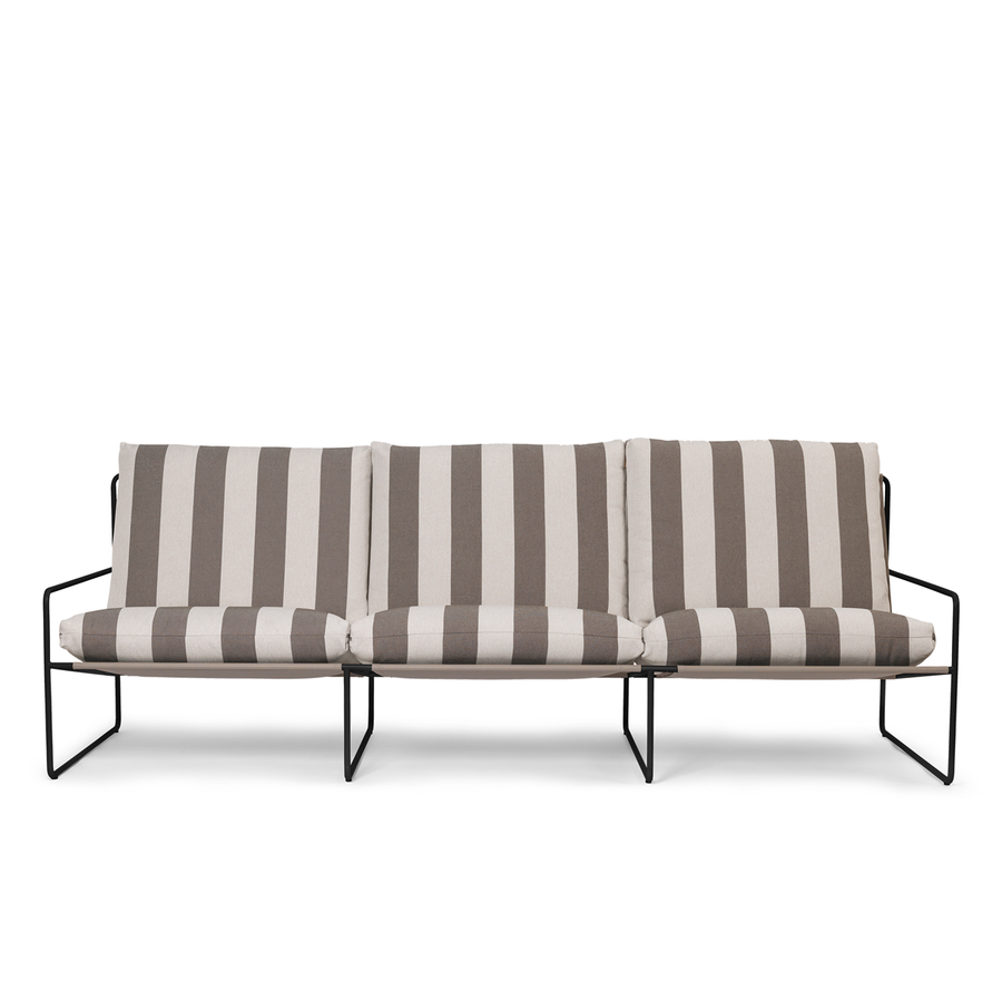 Desert 3-seater Stripe - Black/Chocolate