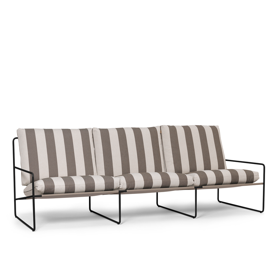 Desert 3-seater Stripe - Black/Chocolate