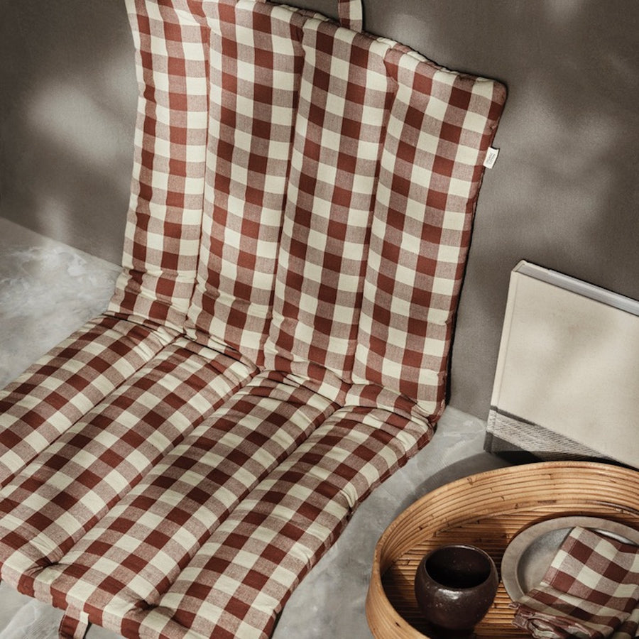 Bothy Check Folding Mat - Cinnamon/Green