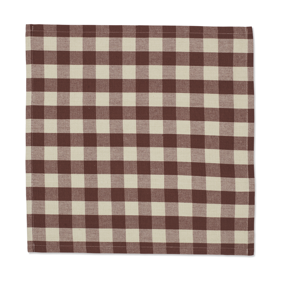 Bothy Check Napkins - Set of 4 - Cinnamon/Grey