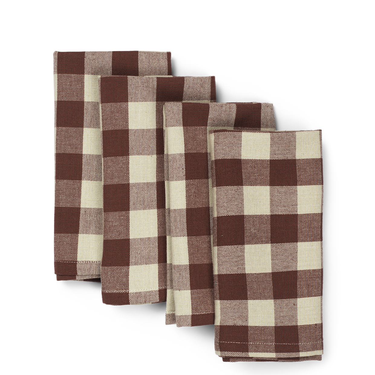 Bothy Check Napkins - Set of 4 - Cinnamon/Grey