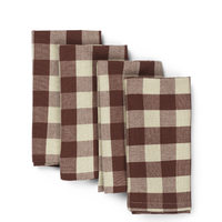 Thumbnail for Bothy Check Napkins - Set of 4 - Cinnamon/Grey