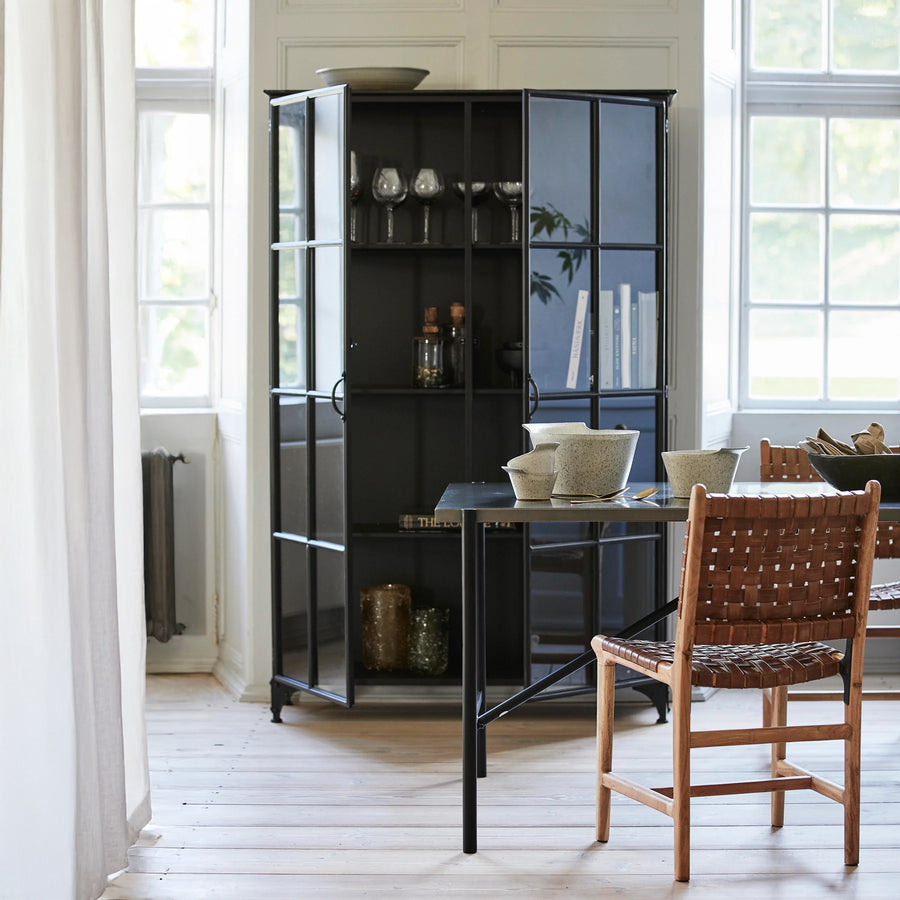 2 Door Iron & Glass Cabinet