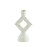 Thumbnail for Madam Stoltz Stoneware Candle Holder 20.5cm off white glazed