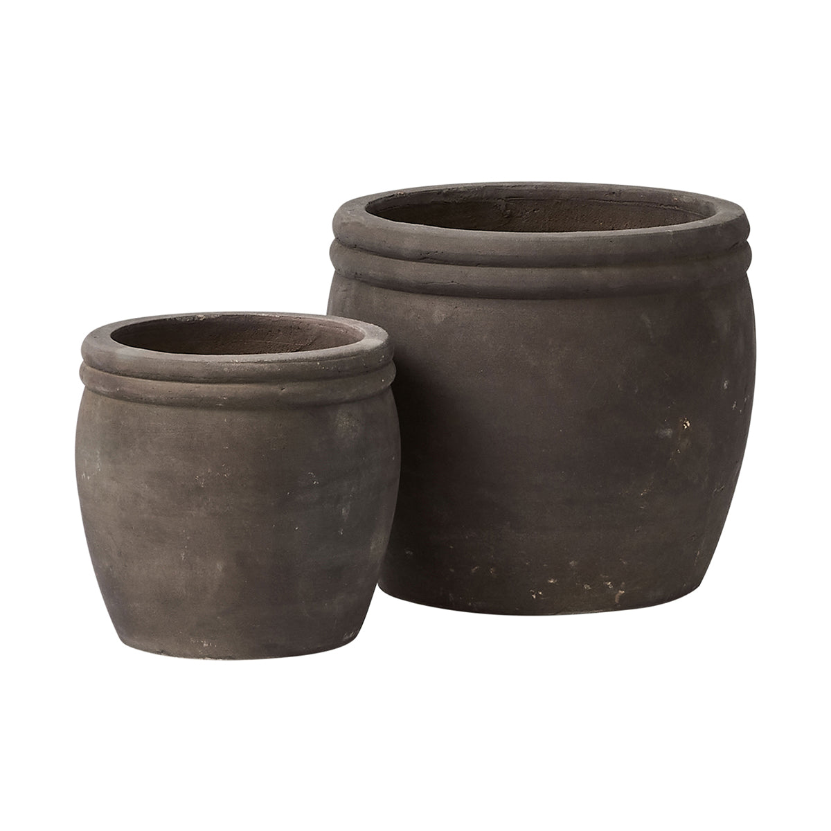Tinekhome Pot Clay Set of Two JARPOT-2Z-SMOKE