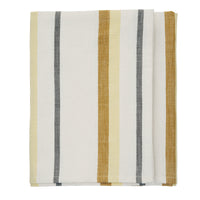 Thumbnail for Striped Cotton Tablecloth - Off White, Golden Orange 120x220 cm