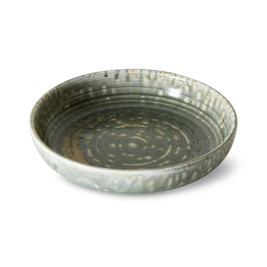 HKLiving Chef Ceramics: Deep Plate M Rustic Green