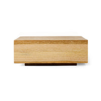 Thumbnail for A rectangular wooden block with a light natural wood grain finish and a dark base, shown against a plain white background.