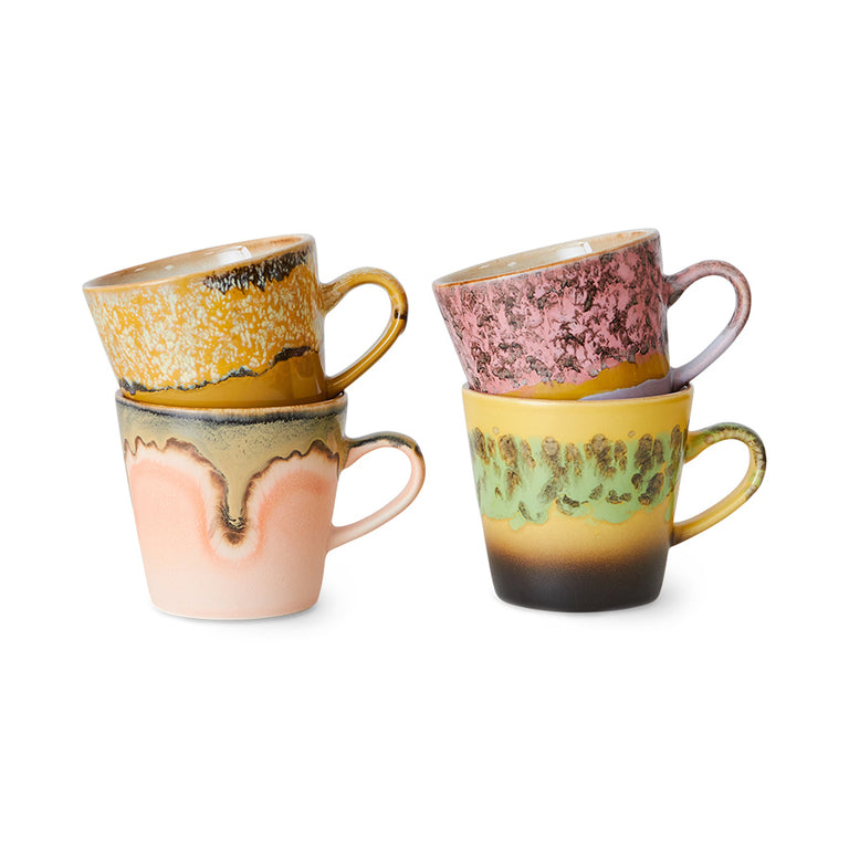 HKliving 70's Ceramics Americano Mugs Galileo - Set of 4 main image 0
