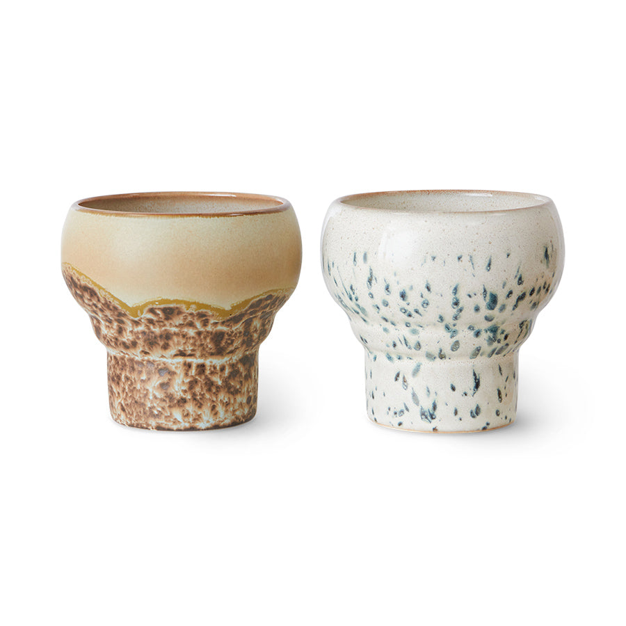 HKLiving 70s Ceramics Lungo Mugs Basalt (set of 2) KST0028
