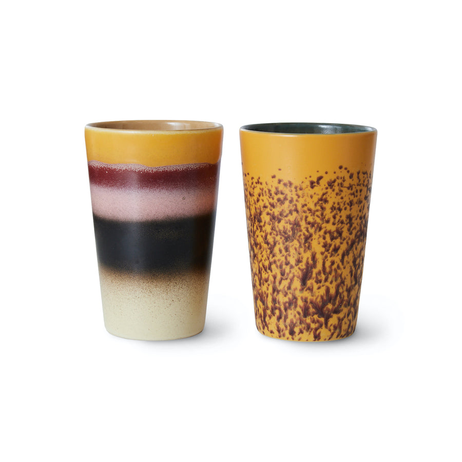 HKLiving  70s Ceramics: Tea Mugs Beach, Set of 2 KST0032