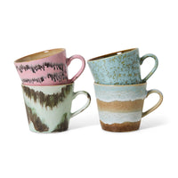 Thumbnail for HKLIVING 70s Ceramics: Cappuccino Mugs Dada, Set of 4 KST0131