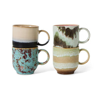 Thumbnail for HKLIVING 70s Ceramics: Café Mugs Set of 4 KST0136