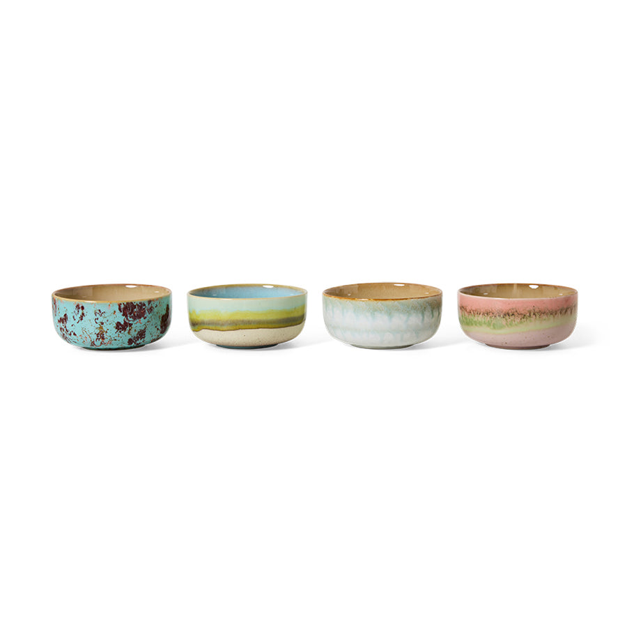 
HKLiving 70s Ceramics: Dessert Bowls Impression, Set of 4