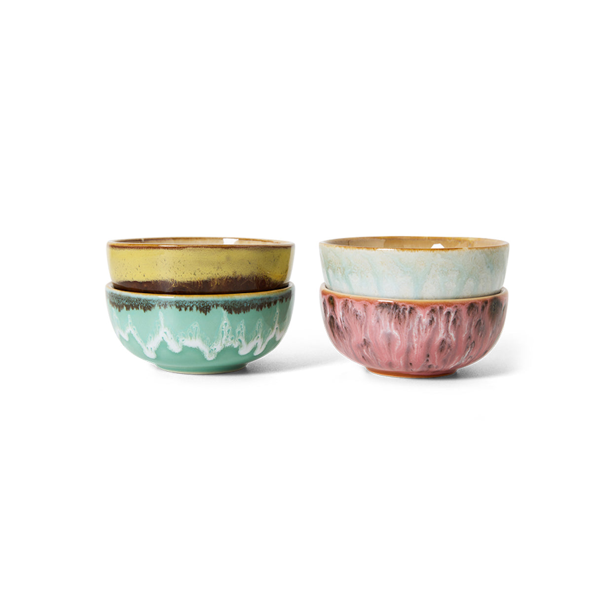 HKLiving 70s Ceramics: XS Bowls Modernist, Set of 4 KST0174