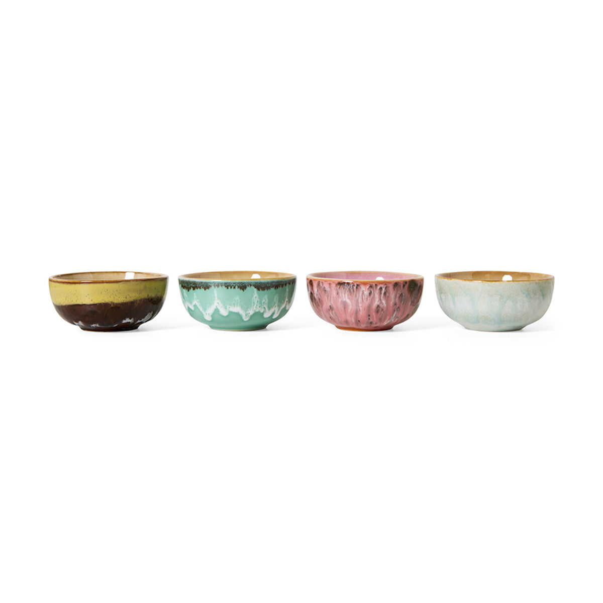 HKLiving 70s Ceramics: XS Bowls Modernist, Set of 4 KST0174