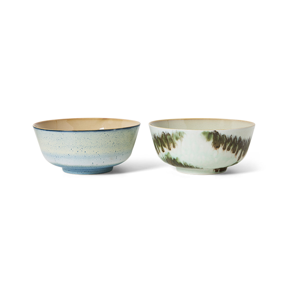 HKLiving 70s Ceramics: Ramen Bowls Minimalist, Set of 2 KST0175