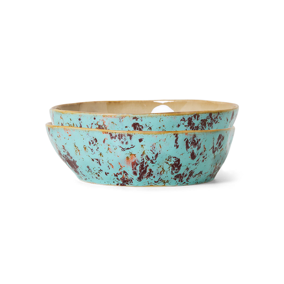 HKLiving 70s Ceramics: Pasta Bowls Patina, Set of 2 KST0177