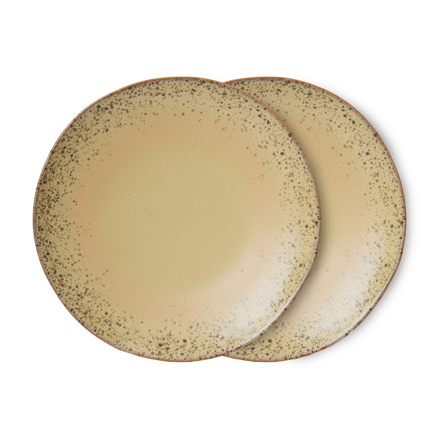 70's Ceramics Dinner Plate Grit, Set of 2