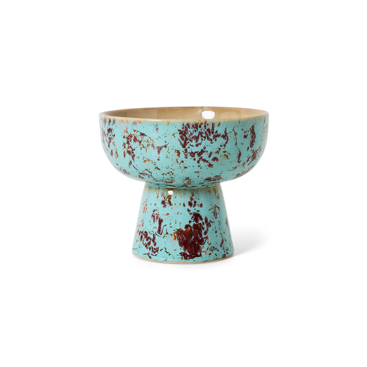 HKLiving 70s Ceramics: Tapas Bowl On Base Patina, S KST0182